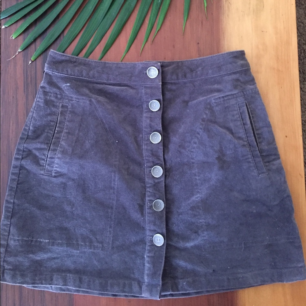 Gray button up skirt